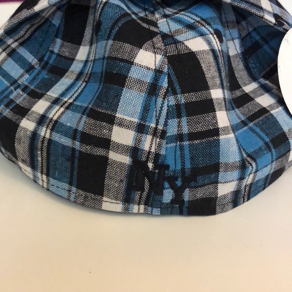 JD FITTED CAP black w/ NY BLUE/white plaid S & Med - Picture 6 of 8